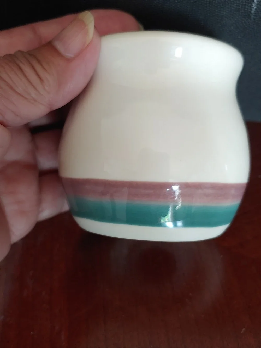 Vintage Pfaltzgraff cream green burgundy cottage farm whimsy Salt Pepper Shaker